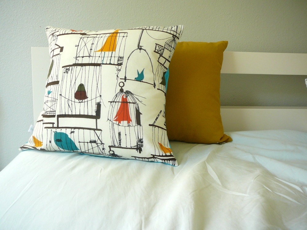50s Birdcage - Pillow Cover