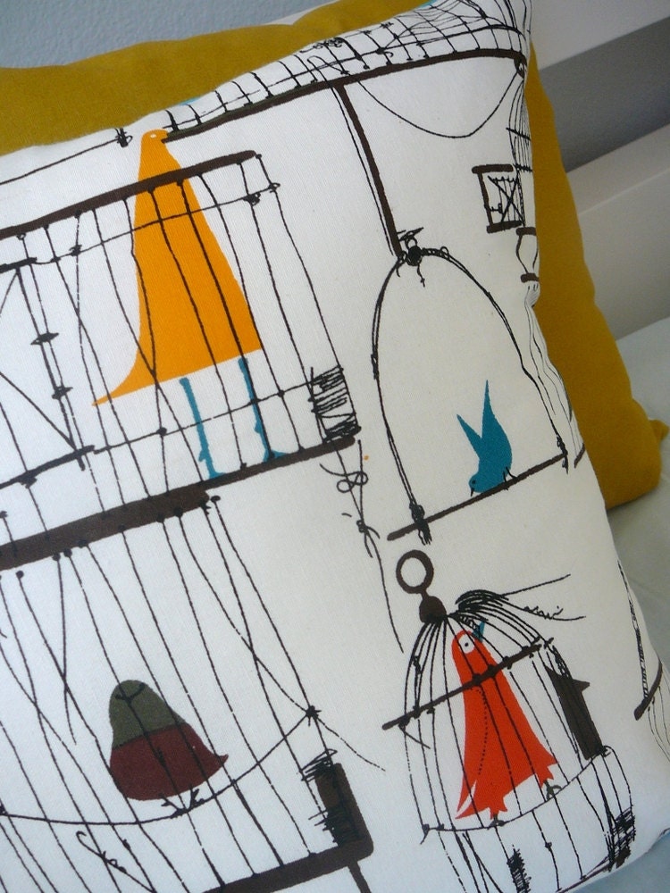 50s Birdcage - Pillow Cover