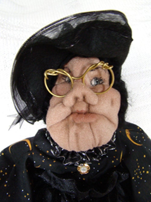 OOAK Retired Headmistress Seeking Good Home Soft Sculpted Cloth Doll