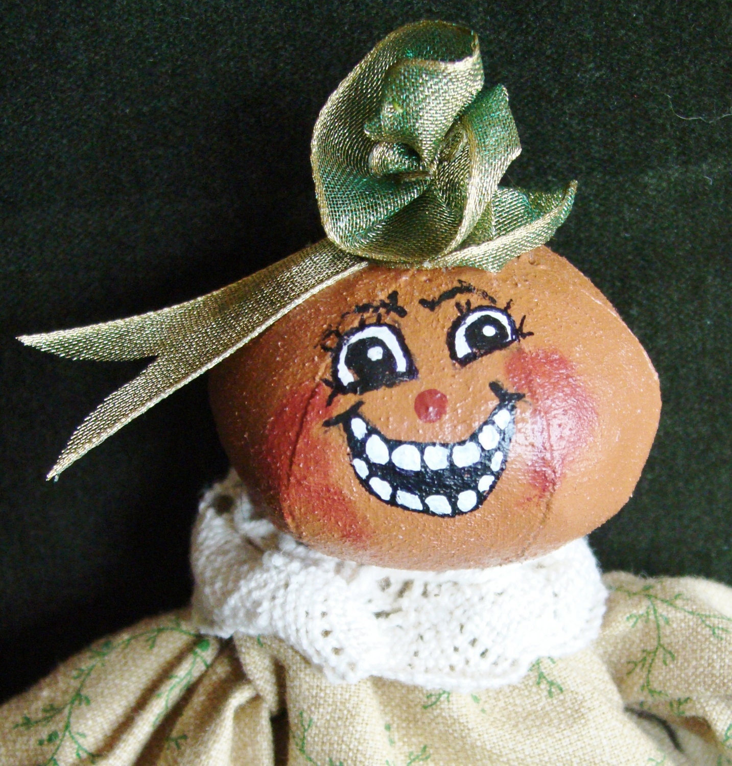 OOAK Halloween Miniature Pumpkin Head Doll Phoebe