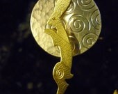 Luner Hare Jewellery Pendant, silver and brass, NO CHAIN,  SquareHare, Free shipping, UK, vegan