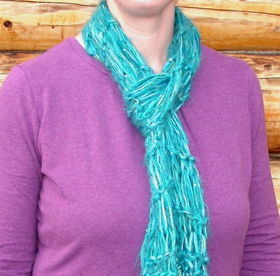 Scarf - Shimmer 'n' Glimmer Aurora  - with Bamboo Eco Friendly Yarn