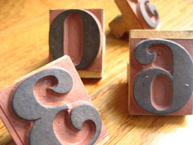 set of 4 vintage rubber number stamps