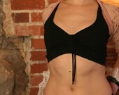 No Bra Required Black Lace Up the Back Succula Shirt
