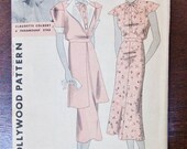 Vintage Butterick  Hollywood Dress Pattern 1188 Claudette Colbert