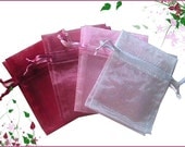 40 3x4 Sheer Organza Bags - Valentine Assortment  - Great for Party/ Shower favors- Sachets