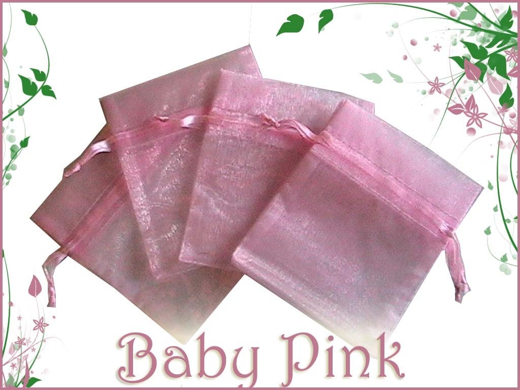30 3x4 Sheer Baby Pink Organza Bags - Great for Party/ Shower favors- Sachets