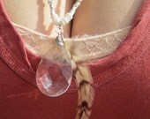 Crystal and Tiger-striped White shell necklace