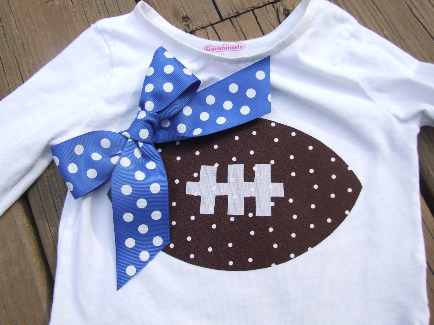 Iron On TEAM SPIRIT Appliques - Football with Ribbon