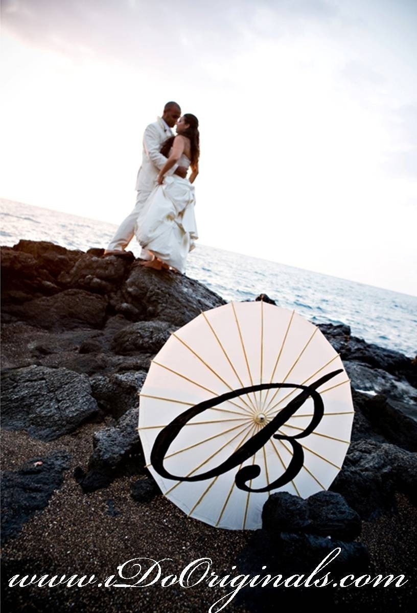 Single Initial Monogram Wedding Parasol- As Seen In Bella Magazine