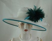 Ivory Sinamay Kentucky Derby Hat with Feathers