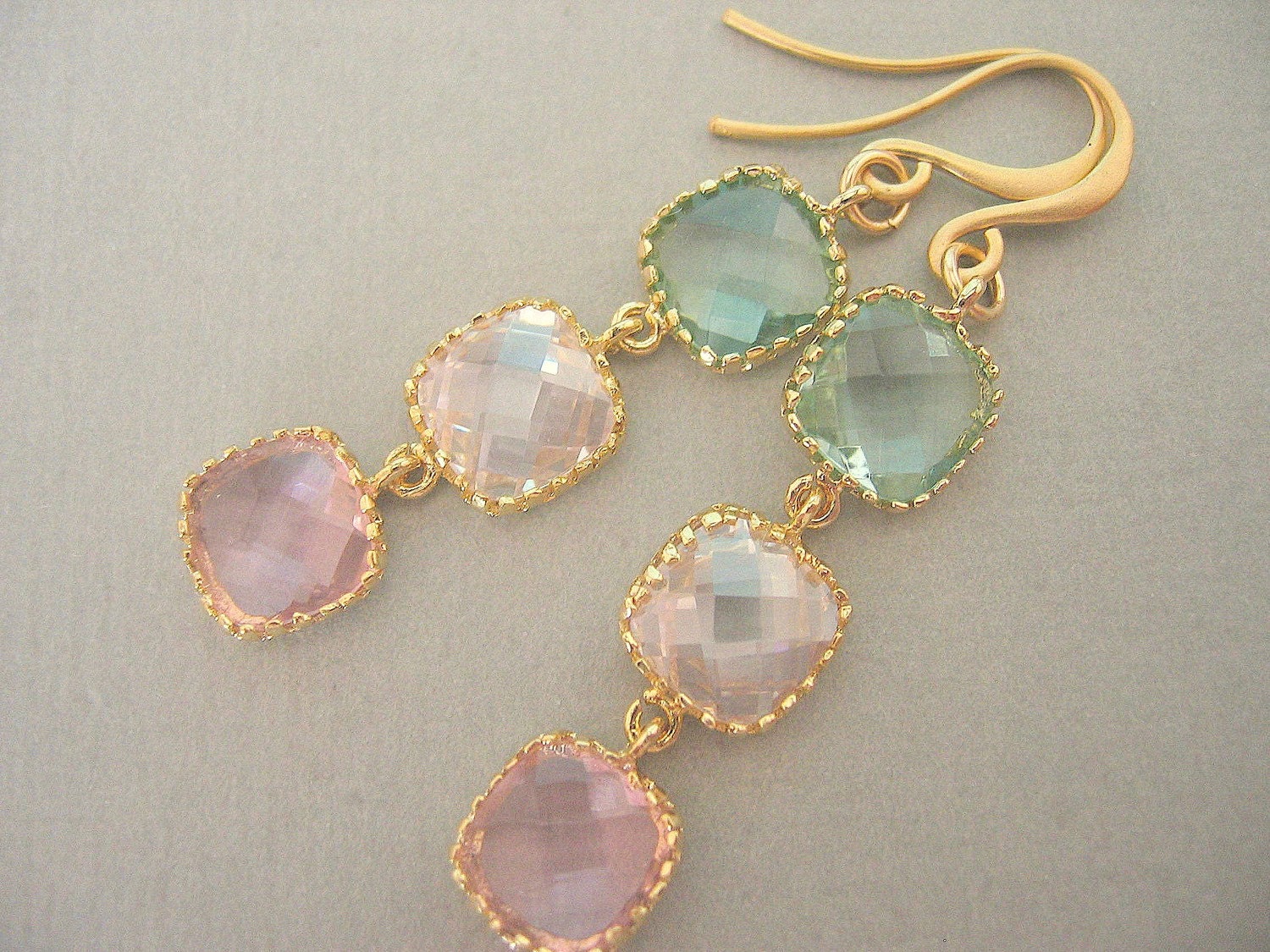 Pastel Color Block Earrings, Bridesmaids Jewelry, Bridal Jewelry