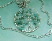 Wire wrapped Tree of life pendant in sterling silver