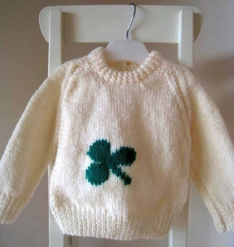 Hand knit Saint Patrick's Day Sweater for baby