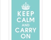 Keep Calm and Carry On, 13x19 Poster (PARIS BLUE featured) Buy 3 get 1 FREE keep calm art keep calm print