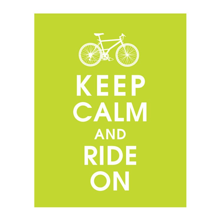 Keep Calm and Ride On, Vintage Bicycle -11x14 Poster (Featured in Lime Soda) Buy 3 and get 1 FREE