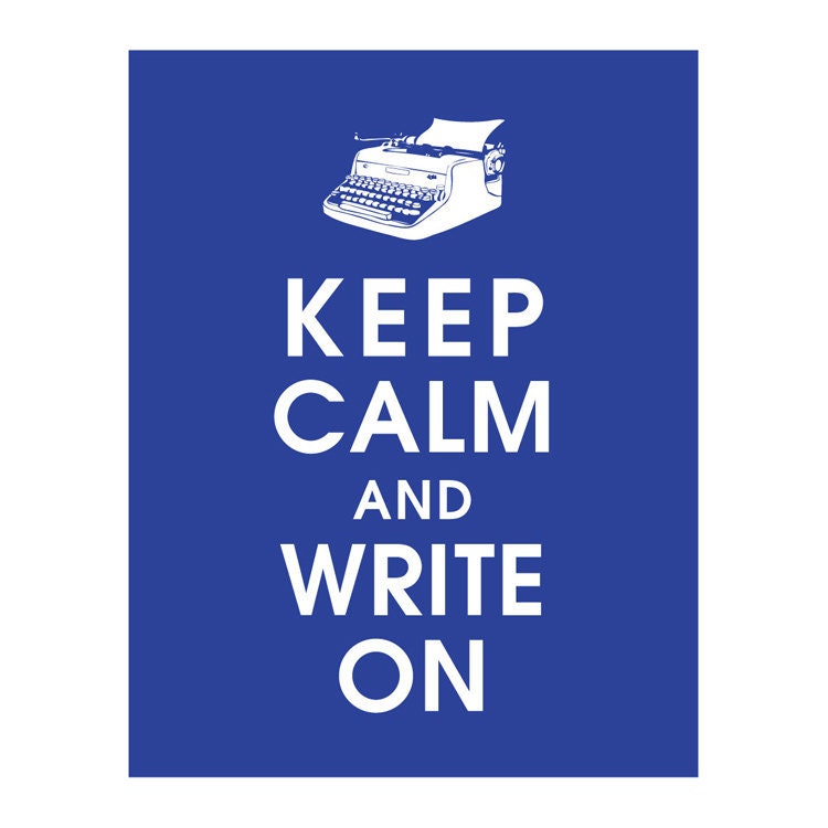 Keep Calm and Write On,Vintage Typewriter 11x14 Poster (Featured in American Blue) Buy 3 and get 1 FREE