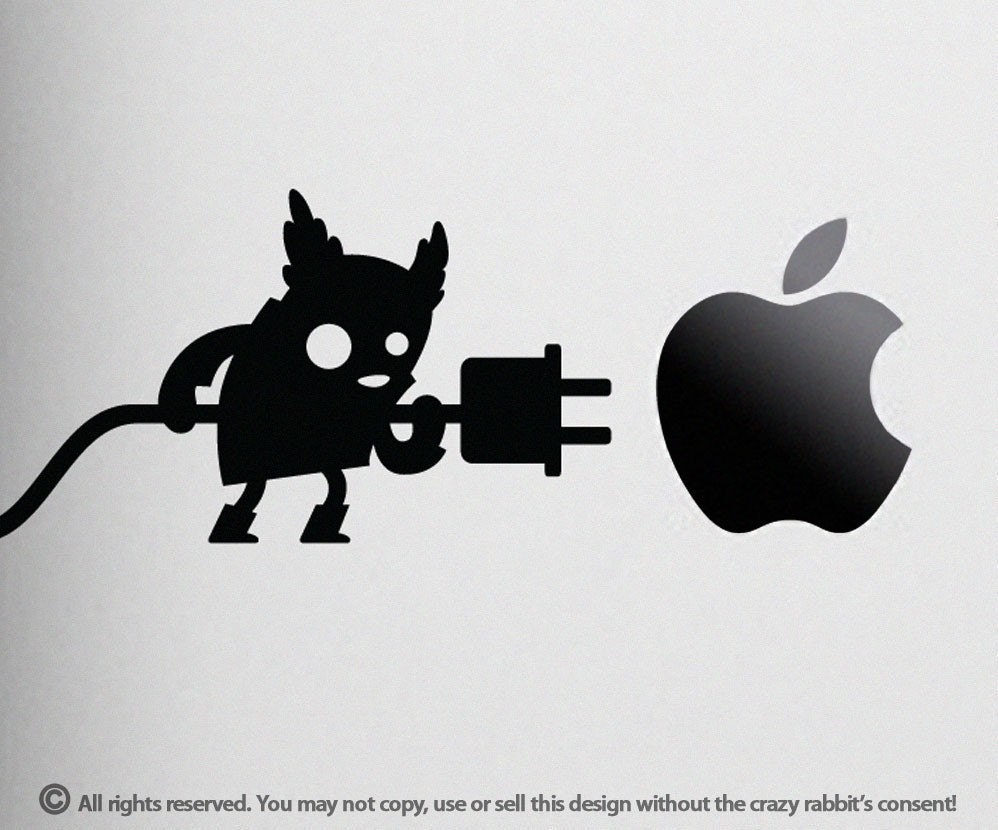 iPad PLUG-N-PLAY Black - Vinyl sticker, Mac pad decal