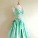 Size UK 8 (US 4-6) - Mint Green Cotton Satin Prom Dress - Made by Dig For Victory