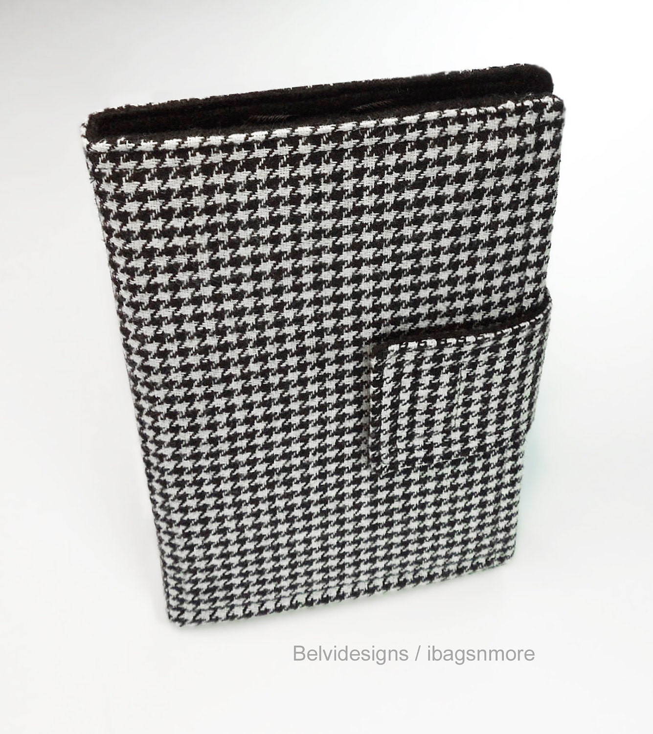 Kindle Fire (original) case cover Nexus 7 cover case - Book style - Black white houndstooth - Masculine / manly