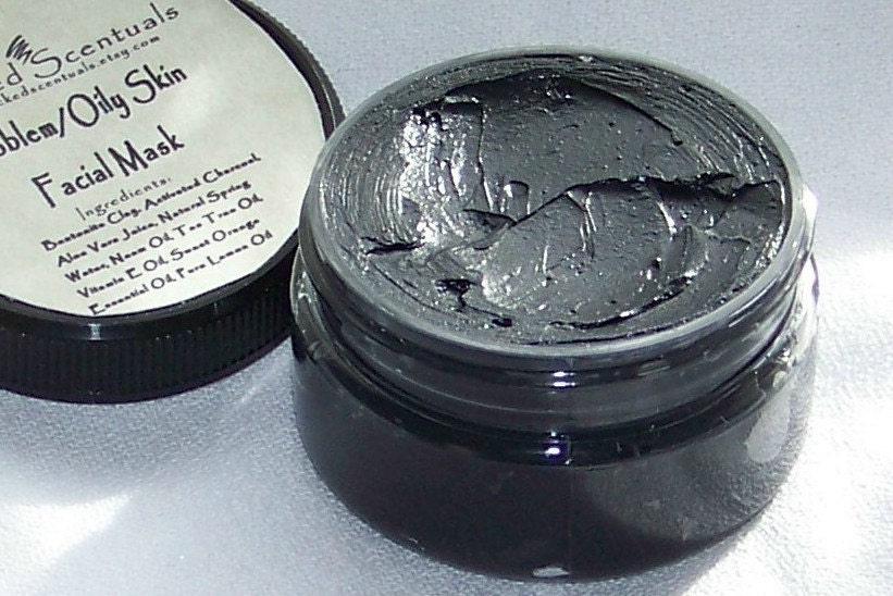Facial Mask - Problem, Oily Skin - with Activated Charcoal and Tea Tree Oil