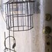 Antique Wrought Iron Bird cage and Stand. Paper Butterflies. Shabby Rusty Ornamental  Romantic Cottage Garden Patio Wedding Accessory SALE