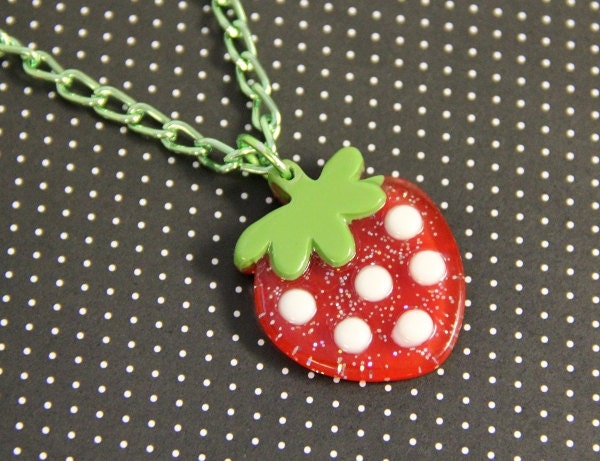 Sale - Large Strawberry Necklace
