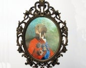 Sir Odobenus Rosmarus Portrait - Framed Fine Art Print - Huge Ornate Frame - Over 3 feet tall