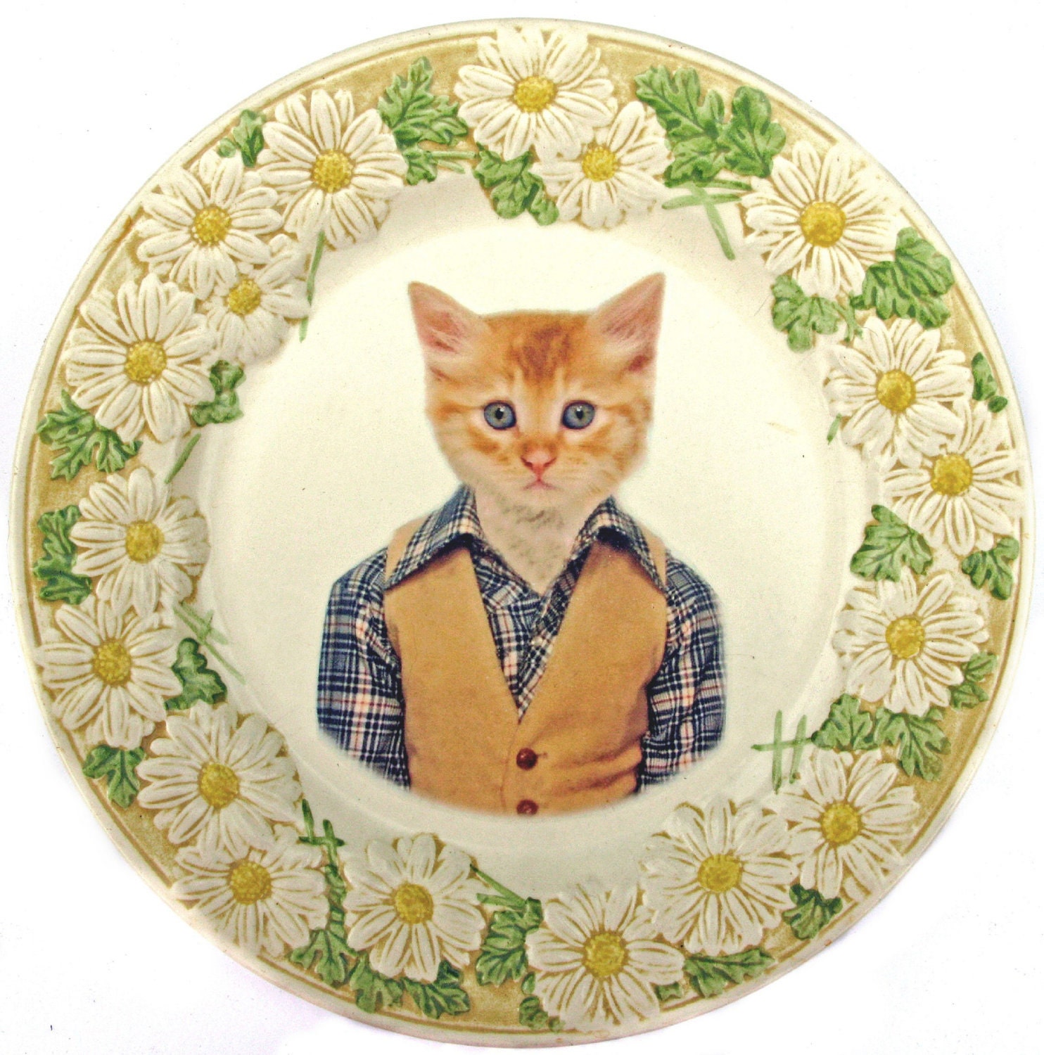 Tommy C., School Portrait - XLarge Altered Vintage Plate