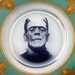 Flow Blue Frankenstein Portrait Plate - Altered Antique Glass Plate