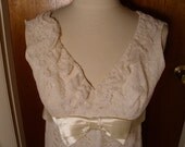Vintage 1960's Two-Piece Lace Outfit  Blouse & Pants  Small