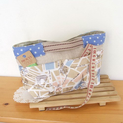 DIY Paris Craft Storage Bag/Clutch Purse Kit. Includes ALL Materials and Pattern