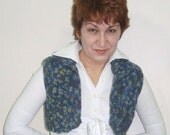 Hand Knitted Sweater Vest Womens Sweater Vest in Blue Grey Green - Office Fashion - Mother's Day Gift etsy
