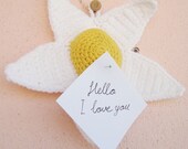 Crochet Daisy - Wall Hanging, Wall Note - White Yellow - Home decor - Spring Fashion - Mother Gift