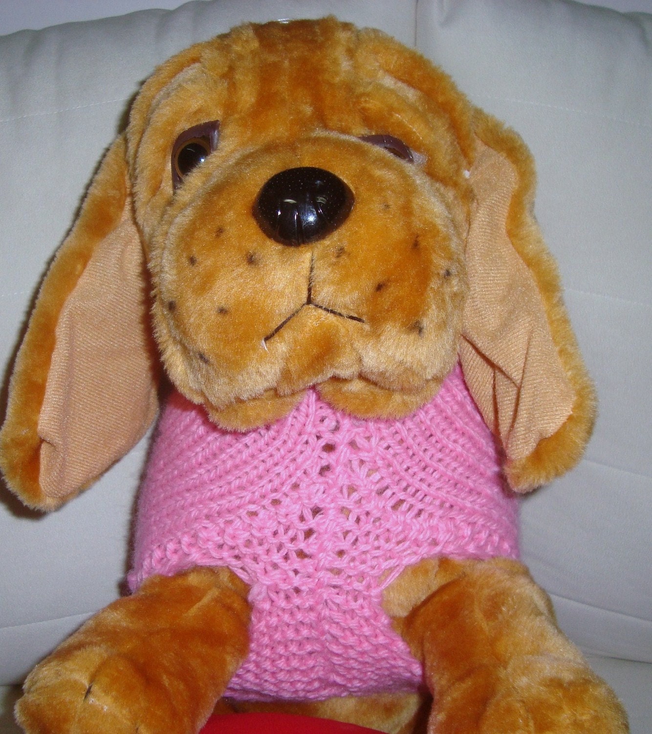 SALE-Hand Knitting Dog Sweater-Custom Pet-Pink Purple White-Winter Dog Fashion Clothing