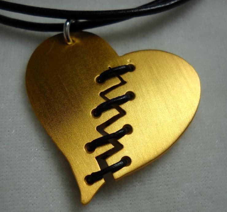 Gold Broken Heart 24K Gold Plated
