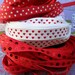 2 Yards- Red Sequin Grosgrain Ribbon- 3/8"