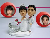 Miniyou wedding cake topper figurine - Bride and Groom with a Diamond