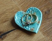 Ceramic pottery Ring Plate, Turquoise Ring Dish, Wedding Ring Plate, Personalized Wedding Gift