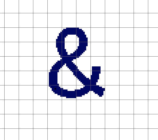 PDF Pattern, Ampersand Counted Cross Stitch