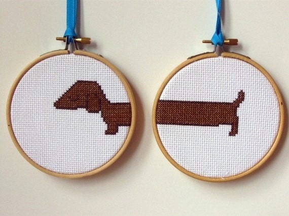 Too Long Dachshund Counted Cross Stitch Kit