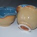 Ceramic Dessert Bowls / Blue Orange / Double Rim / Porcelain