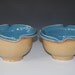 Ceramic Dessert Bowls / Blue Orange / Double Rim / Porcelain