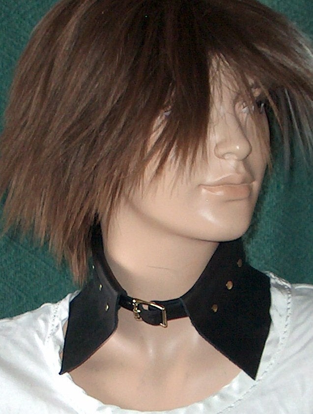 Fred Astaire Steampunk Leather Fashion Collar, Posture Collar, Neck Corset