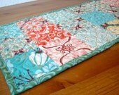 Fandango table runner in cool tones - Handmade - Patchwork