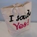 You can Personalize Large Bride Bridal Canvas Tote Bag Just Engaged I Said Yes Honeymoon Carry-All Bridesmaids Gift Bag
