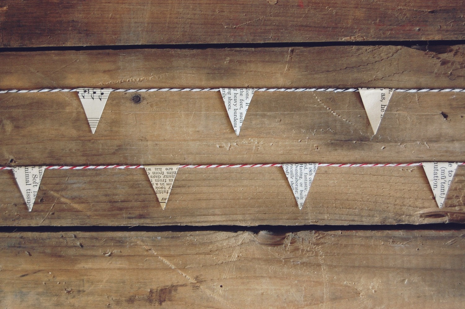 Recycled Book Pages Garland