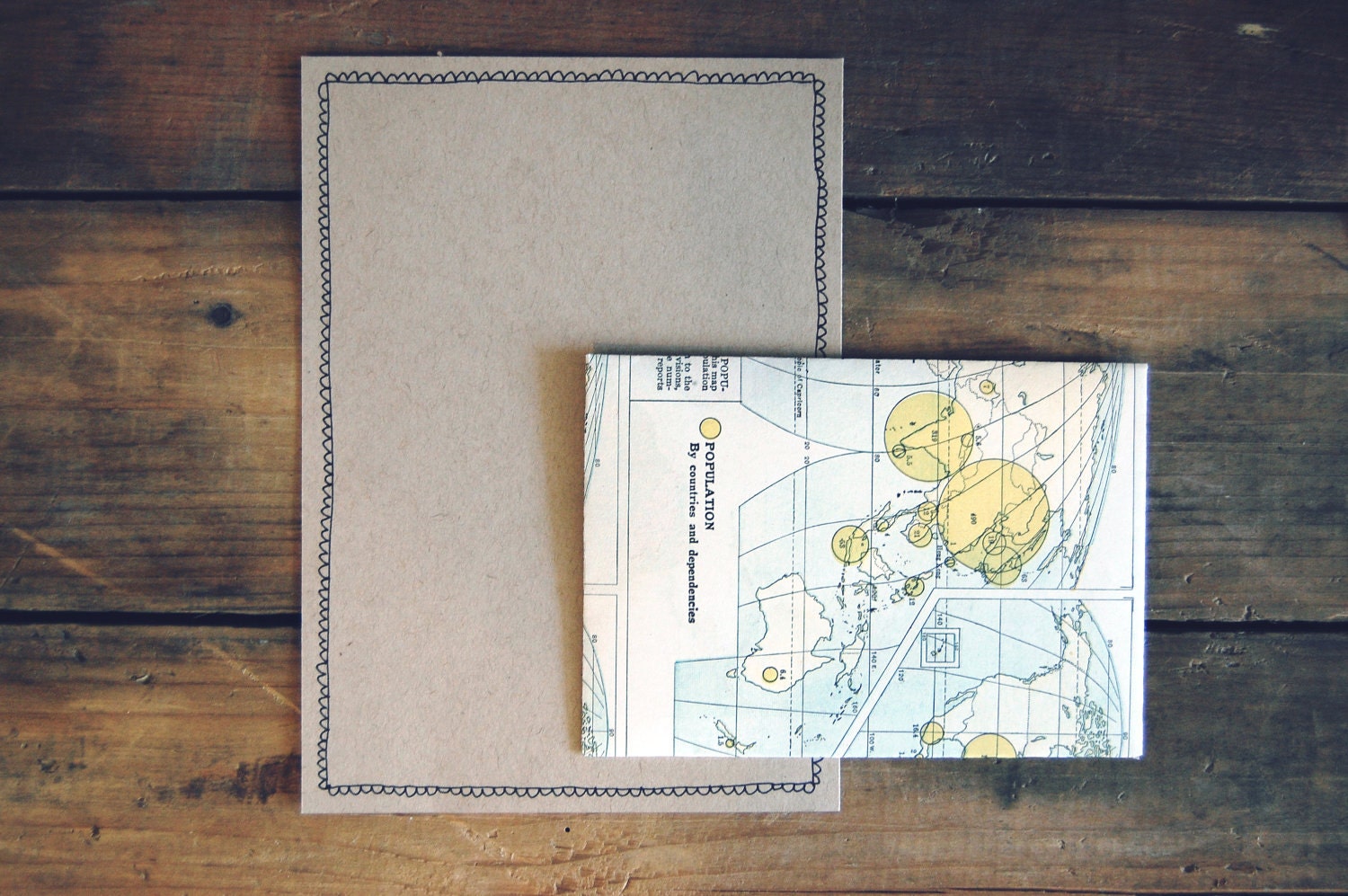 Vintage Map Letter Set (Envelope & Flat Note)