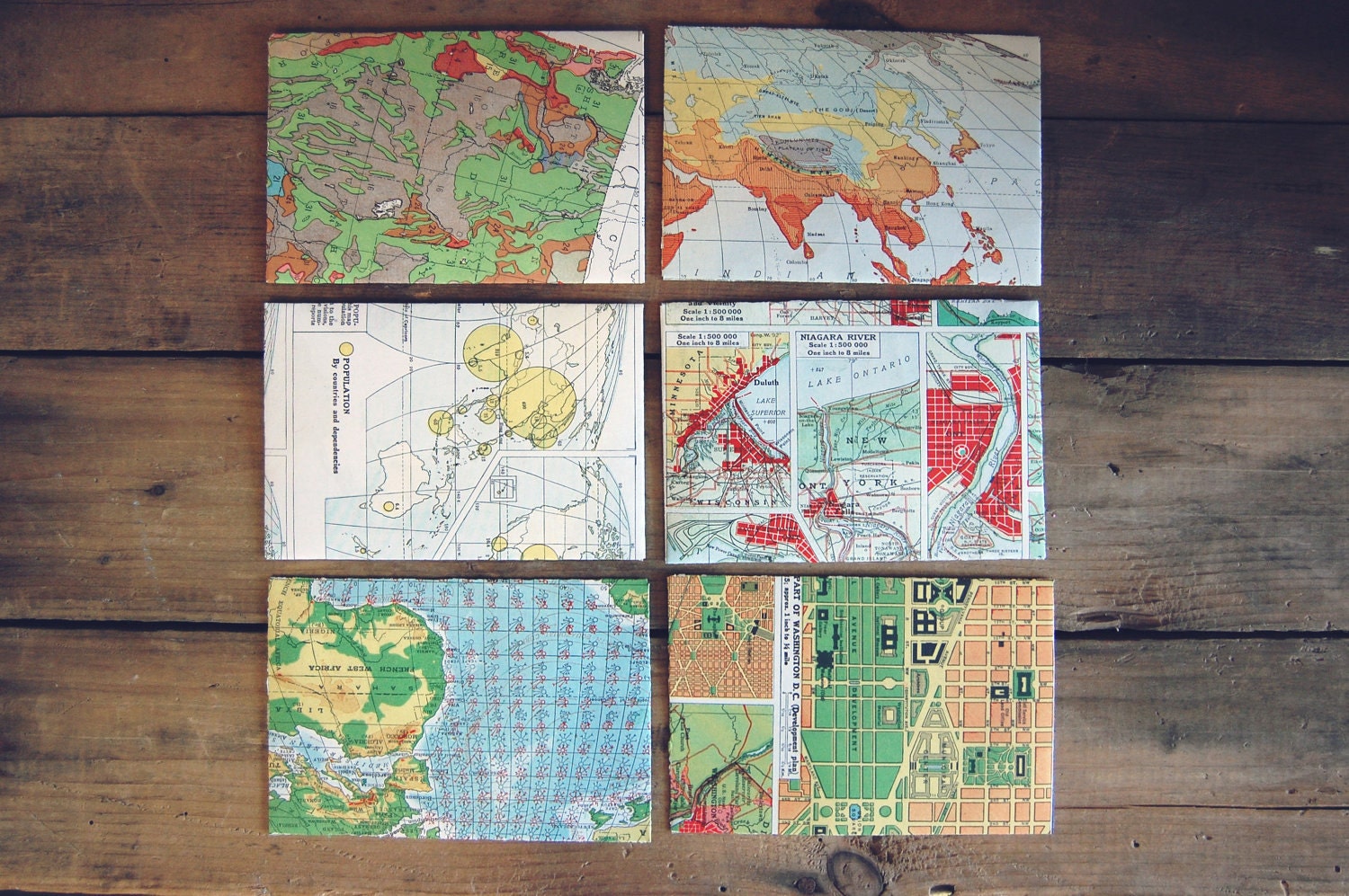 Vintage Map Letter Set (Envelope & Flat Note)