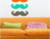 Multicolored Mustaches For You or to Share - BFF  - Vinyl art decals stickers by 3rdaveshore